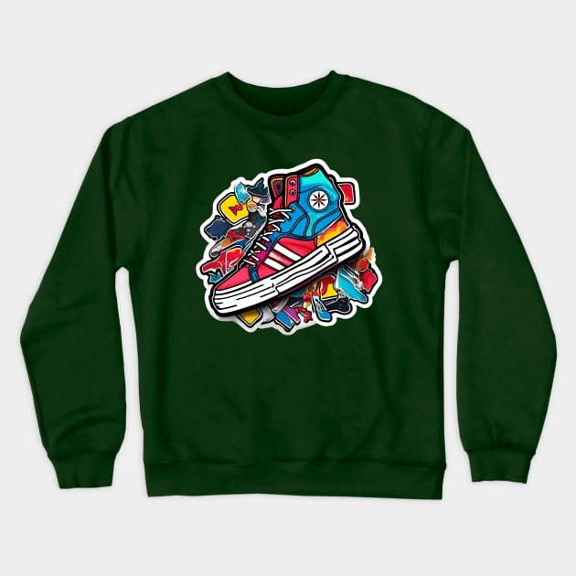 fullcolor of sneakers Crewneck Sweatshirt by dodolanlaku